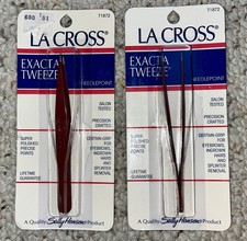 2 La Cross/Sally Hansen Exacta Tweeze Needlepoint Tweezers 71872 - NEW IN PCKG.