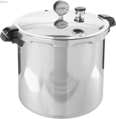 Presto 01784 23-Quart Induction Compatible Pressure Canner, Silver, Aluminum,23L