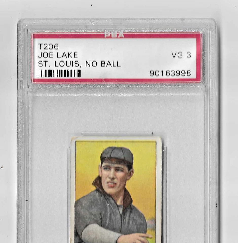 1909 T206 PIEDMONT 350 /460 TOBACCO BASEBALL CARD PSA 3 JOE LAKE NO BALL BROWNS - Image 2 of 4