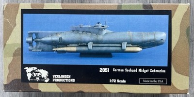 Verlinden GERMAN SEEHUND MIDGET SUBMARINE Resin Kit #2051 1/72 NOS