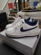 Nike Air Force 1 GS Youth 1.5Y White Midnight Navy Low Top Sneakers FV5948