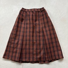 Rare Christian Dior SPORTS Check Midi Skirt Vintage 80s 90s Brown M