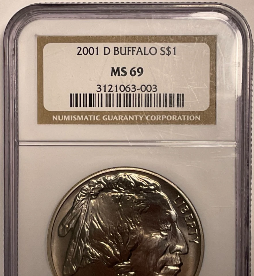2001-D US S$1 Buffalo Commemorative Silver Dollar NGC MS69 - Image 3 of 4