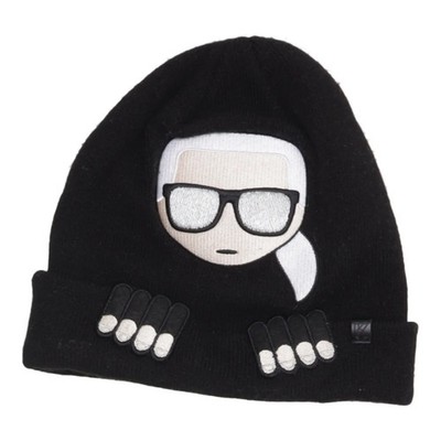 Karl Lagerfeld, Beanie-Mütze, Größe: ONE SIZE, Schwarz, Unisex (Erwachsene) #ViM