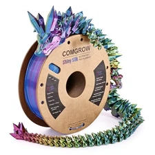 1KG Tri-Colors Silk PLA Filament with Shiny Rainbow Finish