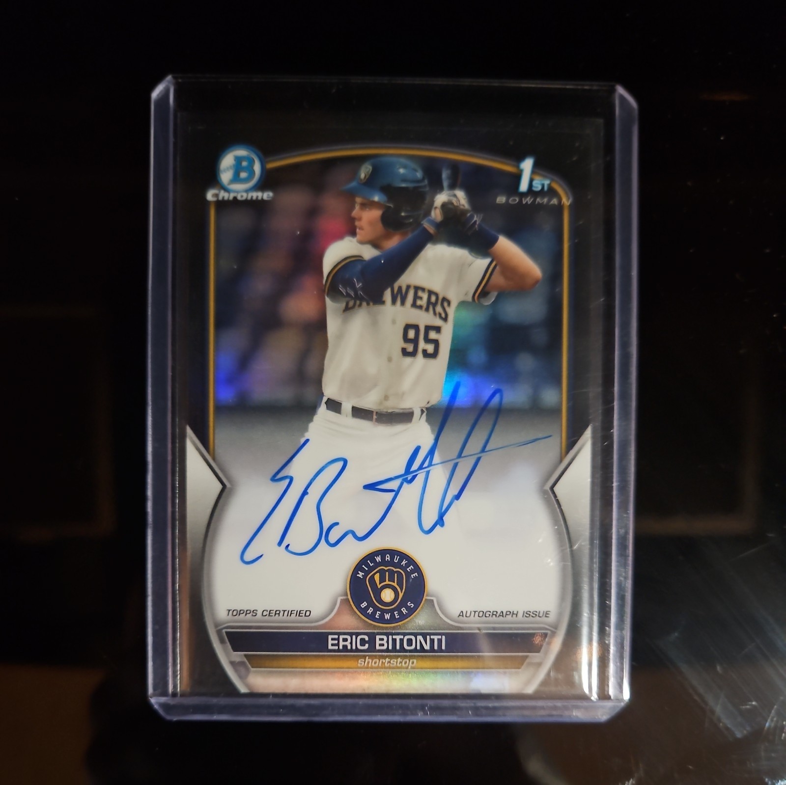 2023 Bowman Draft Eric Bitonti Chrome Auto Black Refractor 1ST /75