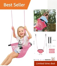 Portable Kids Rope Swing Seat with Safety Accessories - Ideal for Indoor/Outdoor