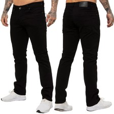 Enzo Mens Stretch Jeans Straight Leg Heavy Duty Regular Work Denim Trouser Pants