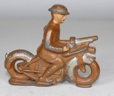 American Metal Dimestore Toy Soldiers Motorcyclist wMachine Gun Barclay Manoil