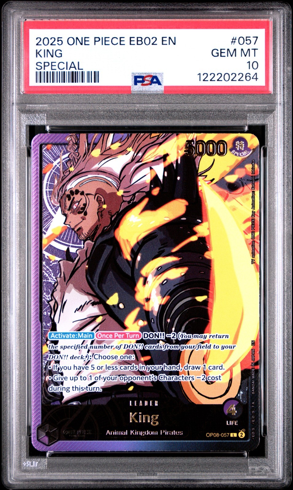King EB02 Gold Leader PSA 10 - One Piece Anime 25th Collection English (Pop 12)