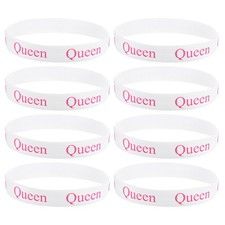 8 Pcs Bed Sheet Organizer Bands 325x38mm Storage Bands, White/Rose Red (QUEEN)