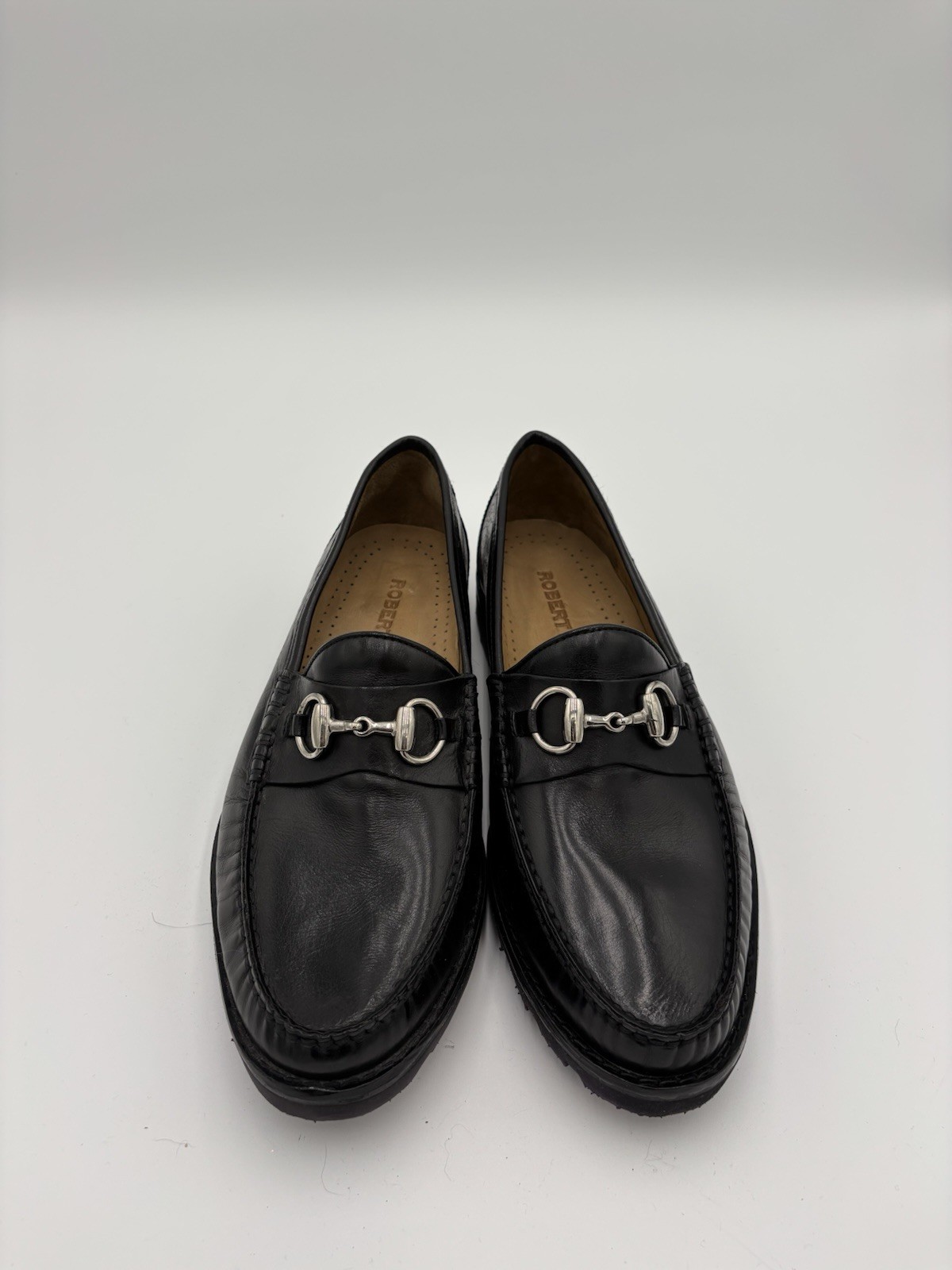 SAOLA Scarpe uomo Robert Zur nere in pelle con suola viola. Taglia 9M