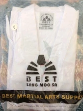 NEW Best Martial Arts Supply White Uniform Sang Moo Sa Size 0, 140 CM. 