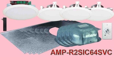 Two Source Amplified 6 5 Drop Ceiling Speakers Four Speaker