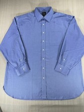Jos A Bank Shirt Mens 17.5 - 34 Royal Oxford Button Up Blue Long Sleeve 3976