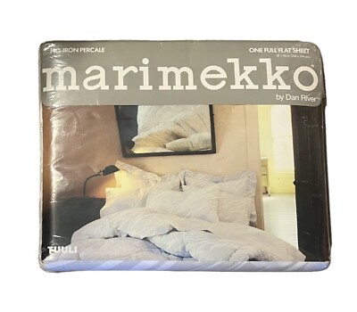 Vtg NEW Marimekko Dan River Flat Sheet Full Double Tuuli USA Made Pastel Floral