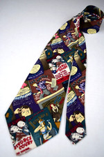 Neck Tie VTG 90s Nicole Miller Hand Sewn Pop Art Law Career Silk 57" x 4" c.1995