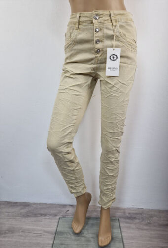 Karostar: TREND Boyfriend Baggy Jeans Hose 4 Farben Knopfleiste Gr. 38 - 48 - Bild 5 von 29