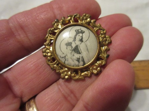 Vintage Religious Virgin Mary Baby Jesus Christ Button Pin - Bild 19 von 21