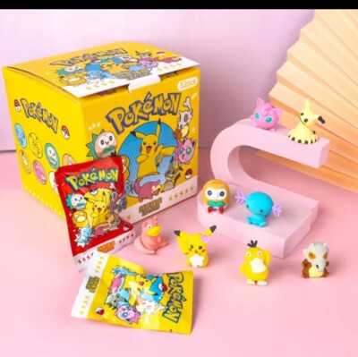Full Box 32 Stück Hello Pokemon Surprise Blind Bag Mini Rubbers