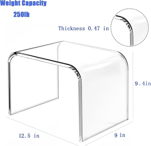 Durable Acrylic Step Stool - Modern Clear Design for Bathroom and Kitchen - Picture 5 of 9