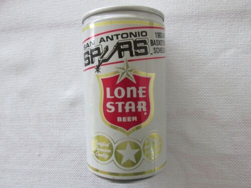 Scarce LONE STAR 1983-84 San Antonio Spurs Schedule Beer Can - BANK Top, NICE!