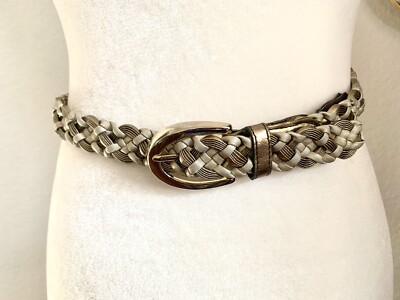 Women s Metallic Braided 1  Belt Gold by Worthington Size S Mixed Materials