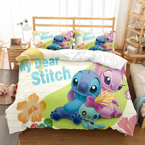 Neu Kinder Stitch Bettbezug Bettwäsche Set Kissenbezüge 80x80cm 135x200 200x200 - Bild 5 von 13