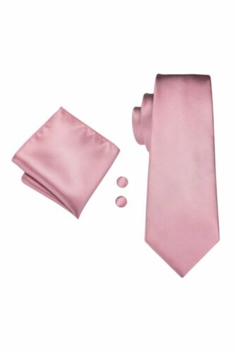 Einfache blasse Pastellfarben für Herren 100 % Seide Tasche Quadrat, Manschettenknöpfe und Hochzeit Krawatte Sets - Bild 12 von 17