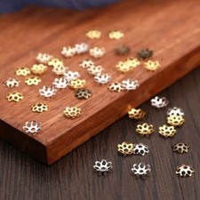 Hollow Flower Cone End Bead Loose Spacer Beads Cap Filigree DIY Jewelry 500Pcs