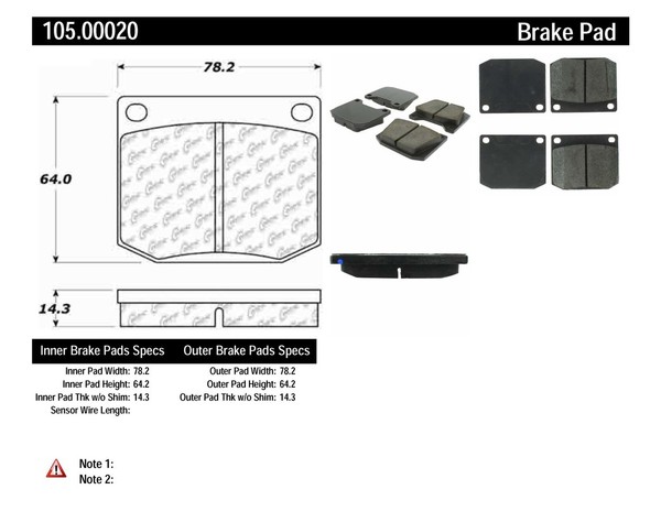 Centric 105.0749 Posi-Quiet Ceramic Brake Pad with Shims StopTech 105.07490