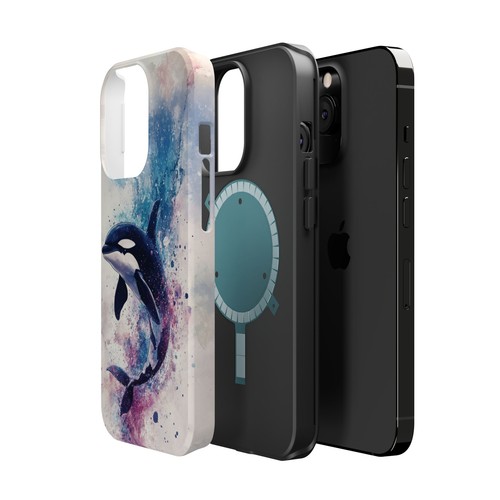 Orca Killer Whale Watercolor Phone Case for iPhone - MagSafe Compatible - Picture 146 of 169