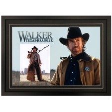 CHUCK NORRIS WALKER TEXAS RANGER SIGNED FRAMED PHOTO DISPLAY PROOF