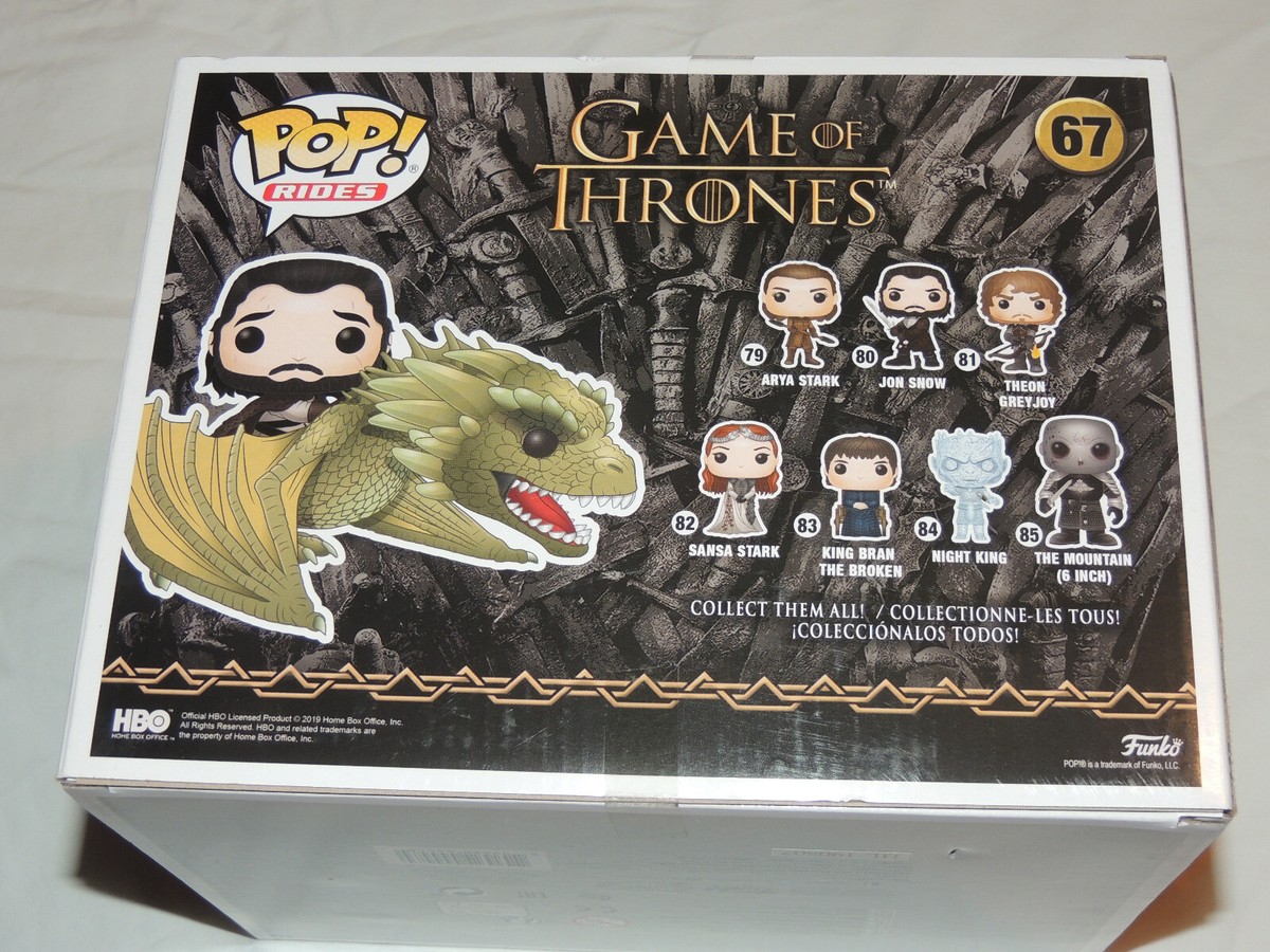 Funko Pop! ゲーム・オブ・スローンズ67体セット Funko Pop! Rides: Game of Thrones - Jon Snow w/Rhaegal #67