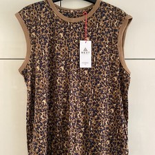 NEXT Ladies MEDIUM Yoga Vest Top Cool & Dry Performance Tee Animal Print - NEW