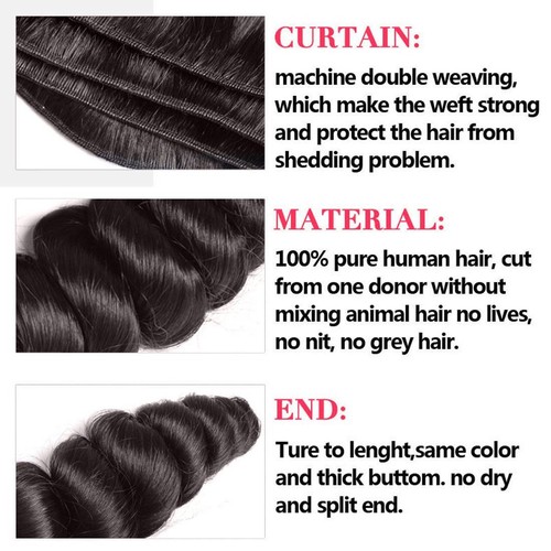 Paquetes de extensiones de cabello humano de onda suelta indio UNICE HAIR tejido de cabello virgen EE. UU. - Imagen 3 de 12