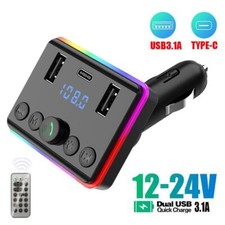 Car MP3 Bluetooth FM Transmitter PD Type-C Dual USB Handsfree V3G2 R8H1