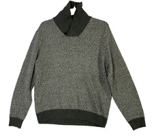 Jos. A. Bank Sweater Men's L Shawl Knit Cotton Gray Executive Collection Button