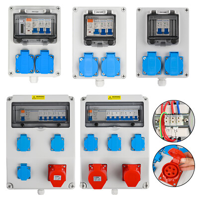 BAUSTROMVERTEILER WANDVERTEILER 32A 16A 230V KOMPLETT VERDRAHTET MIT BALS DOSE