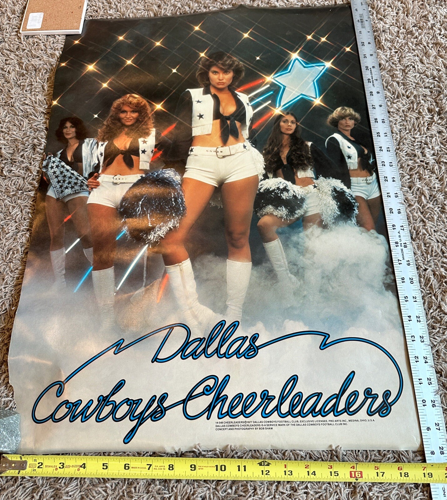 Vintage 1977 Dallas Cowboys Cheerleaders Poster 28"x20 TechRev Blog