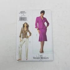 The Vogue Woman Sewing Pattern Jacket Skirt Pants Set Suit V8207 Womens 8 10 12