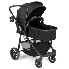 2 In 1 Useful Foldable Baby Stroller Kids Travel Infant Buggy Pushchair Black