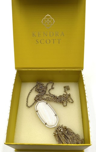 Kendra Scott Rayne Tassel Necklace in White/Ivory Set In Gold Plating - Picture 9 of 9