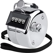 Metal Hand Tally Counter 4-Digit Counters Mechanical Palm Clicker Handheld Pitch