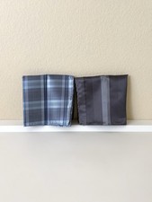 Men  s Plaid Pocket Square for Suit Jacket Blue Gray Handkerchief Lot of 2