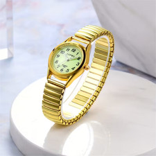 Fashion Simple Women Elastic Watch Analog Quartz Wristwatch Alloy Stretch Band