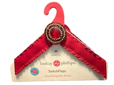 Lindsay Phillips Switchflops Interchangeable Straps Beverley Red Bead Sz M NEW