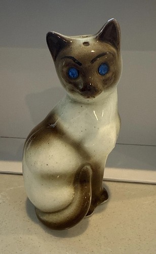 SIAMESE GATTO SALE SHAKER strass blu occhi gioiello ~ Giappone ~ vintage - Foto 1 di 8