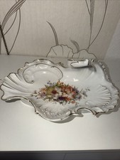 Prunkschale C. T Altwasser, Porzellan, Dekor gold und Blumen