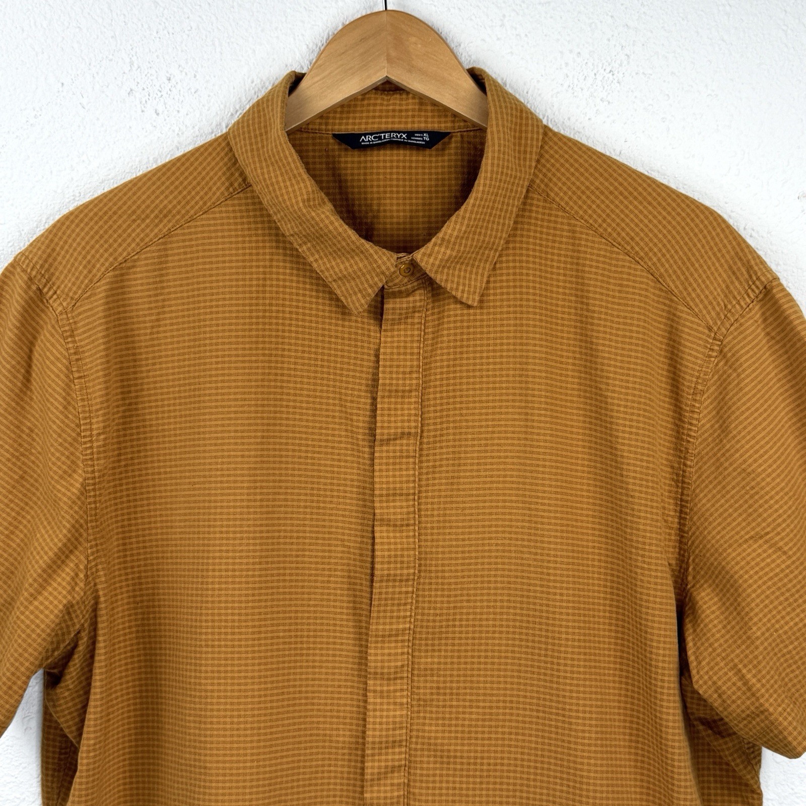 ARC'TERYX Arc’teryx Camicia Uomo XL Plaid Micro Check SS Bottone a Scatto Gorpcore Escursionismo